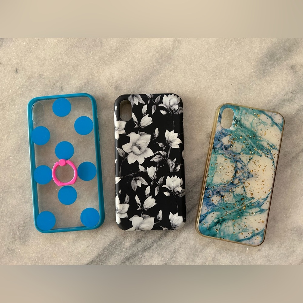 iPhone XR phone cases lot of 3 bundle GUC Claire’s colorful floral polka dots